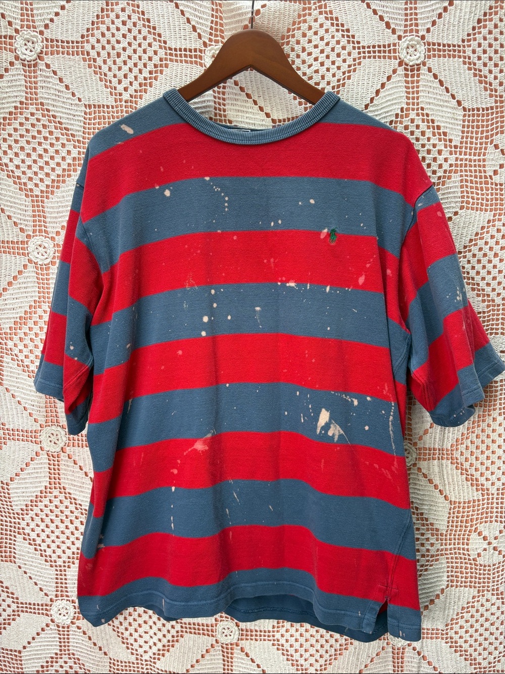 Vintage Polo Ralph Lauren Distressed Striped Cotton T-Shirt